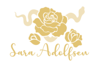 Sara Adolfsen logo with roses and snake